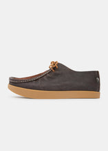 Load image into Gallery viewer, Yogi Willard Reverse Vamp Leather Shoe on Negative Heel - Dark Brown - Side
