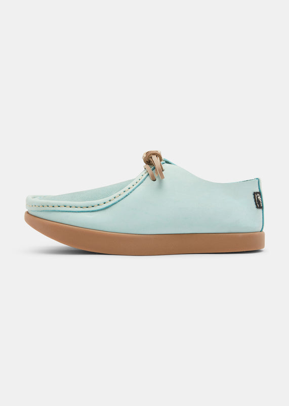 Willard Womens Nubuck Shoe on Negative Heel - Light Blue