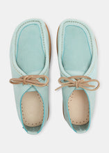 Load image into Gallery viewer, Willard Womens Nubuck Shoe on Negative Heel - Light Blue
