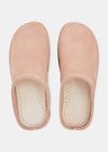 Floyd II Suede Womens Hand Stitched Mule On Negative Heel - Nude Pink
