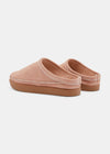 Floyd II Suede Womens Hand Stitched Mule On Negative Heel - Nude Pink