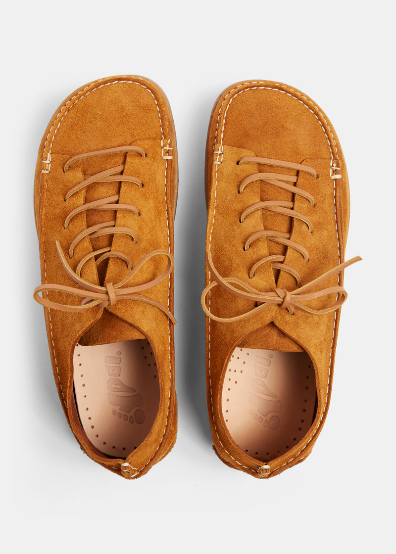 Load image into Gallery viewer, Yogi Finn Reverse Lace Up Shoe On Negative Heel - Chestnut Brown - Sole
