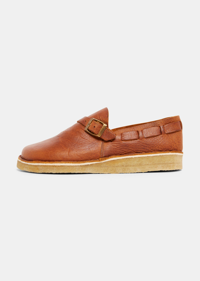 Load image into Gallery viewer, Yogi Corso Leather Buckle Monk Shoe On Crepe - Chestnut Brown - Sole

