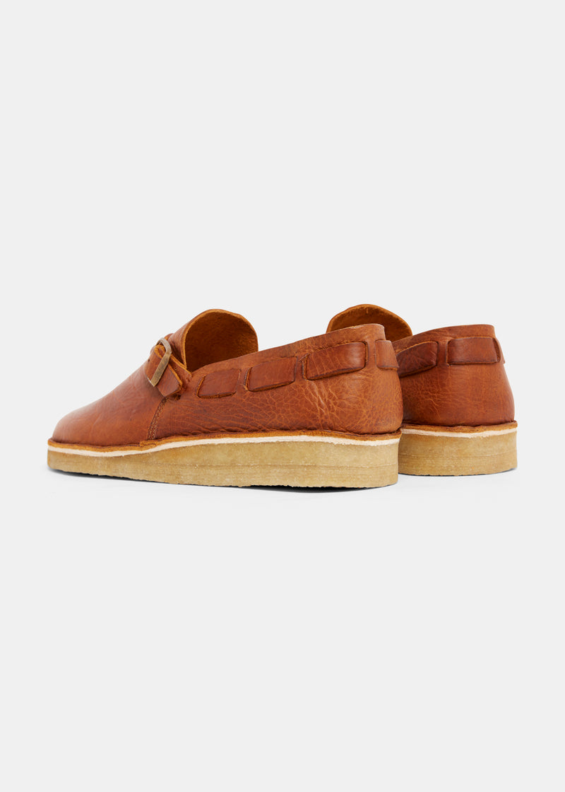Load image into Gallery viewer, Yogi Corso Leather Buckle Monk Shoe On Crepe - Chestnut Brown - Sole
