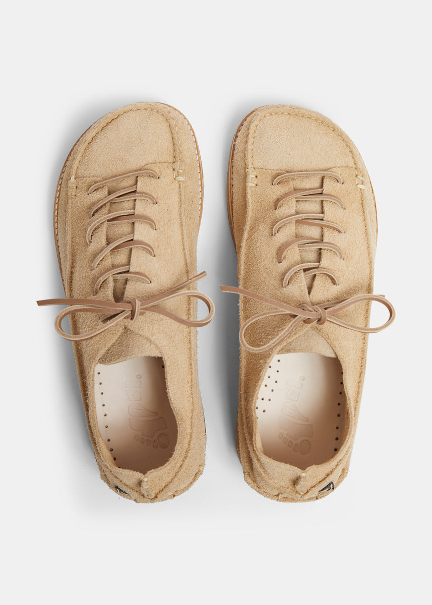 Finn Suede Lace Up Shoe On Crepe - Sand – Yogi Footwear