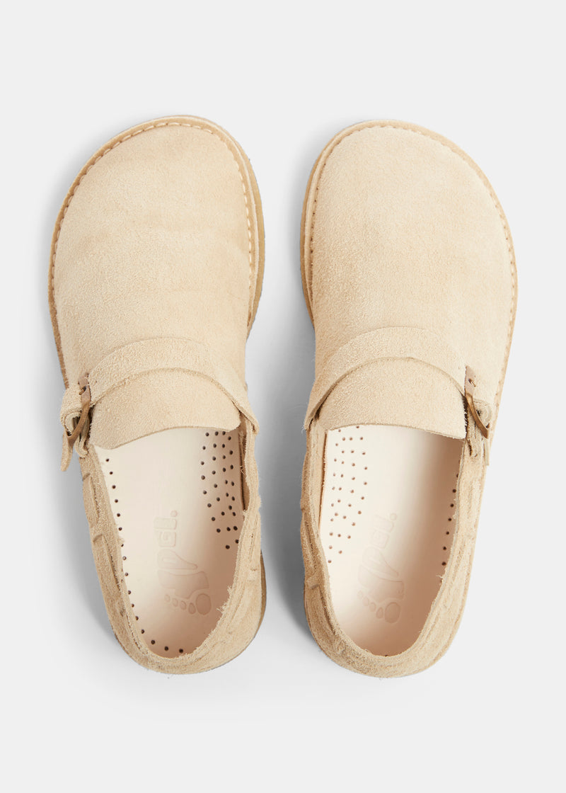 Load image into Gallery viewer, Corso Suede Buckle Monk Shoe On Crepe - Hairy Sand
