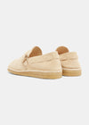 Corso Suede Buckle Monk Shoe On Crepe - Sand Brown