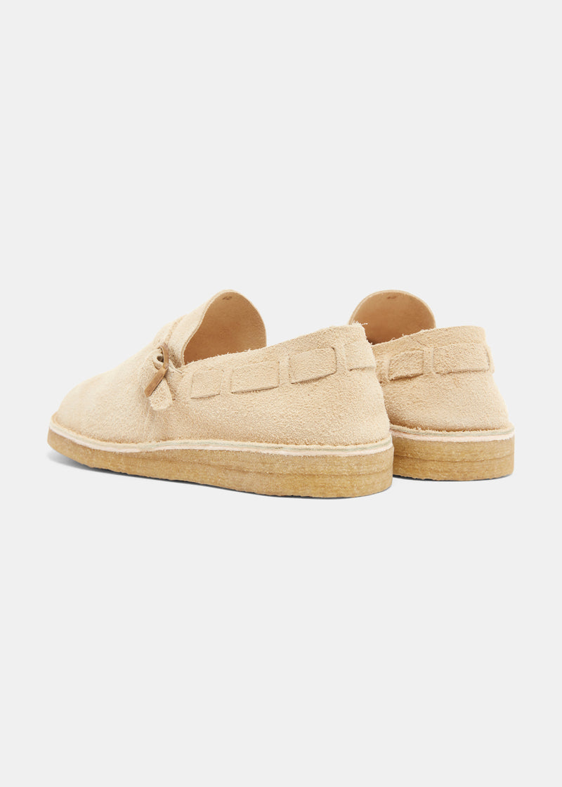 Load image into Gallery viewer, Corso Suede Buckle Monk Shoe On Crepe - Hairy Sand

