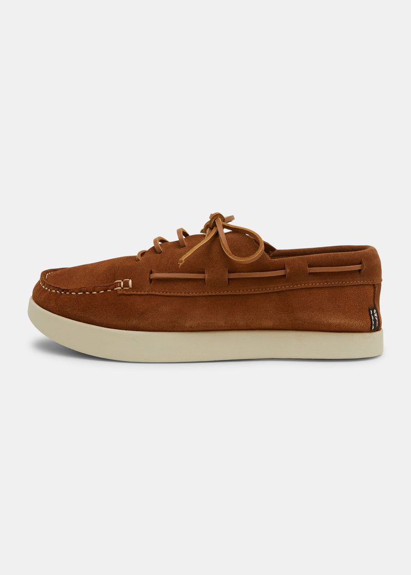 Load image into Gallery viewer, Yogi Olson Suede Boat Shoe - Cola Brown - Sole
