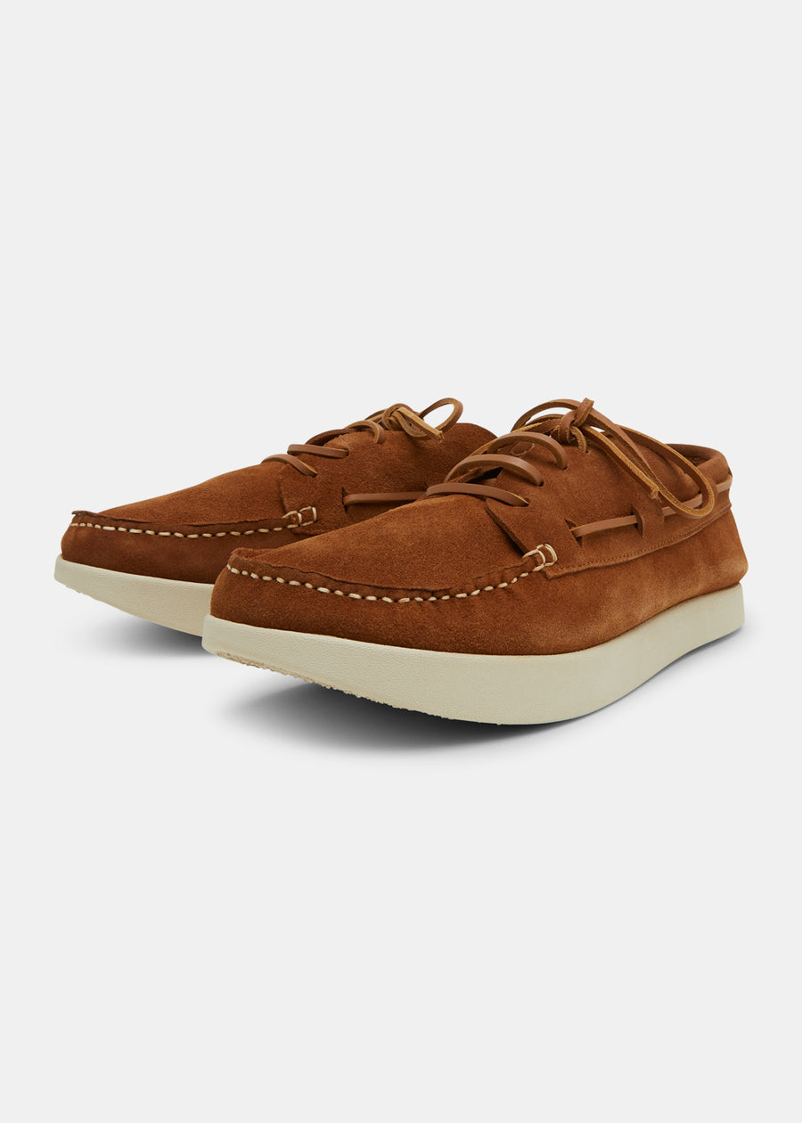 Olson Suede Boat Shoe - Cola Brown