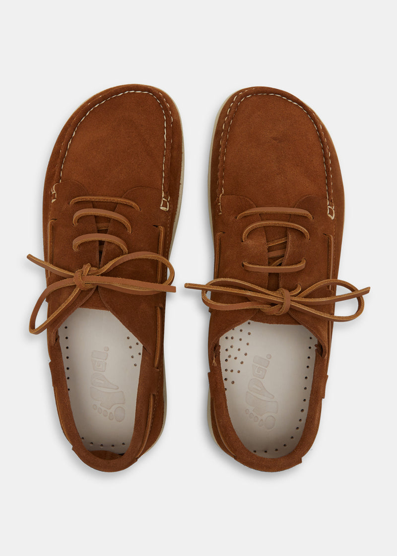 Load image into Gallery viewer, Yogi Olson Suede Boat Shoe - Cola Brown - Sole
