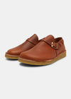 Yogi Corso Leather Buckle Monk Shoe On Crepe - Burnt Orange - Angle