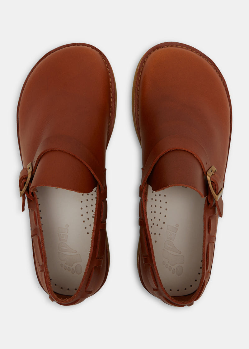 Load image into Gallery viewer, Yogi Corso Leather Buckle Monk Shoe On Crepe - Burnt Orange - Sole
