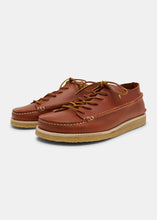 Load image into Gallery viewer, Yogi Finn Leather Lace Up Shoe On Crepe - Burnt Orange - Angle
