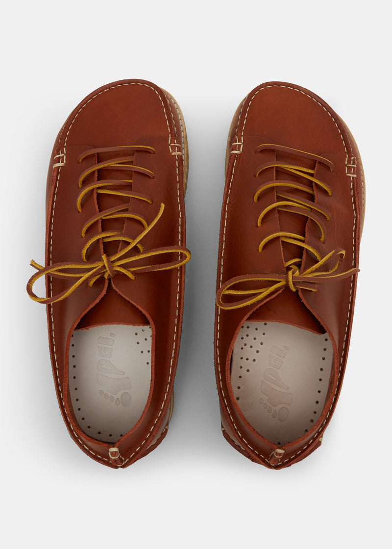 Load image into Gallery viewer, Yogi Finn Leather Lace Up Shoe On Crepe - Burnt Orange - Sole
