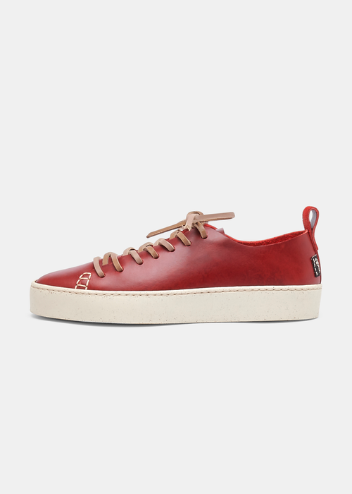 Reefer Womens Leather Cupsole Shoe - Scarlet